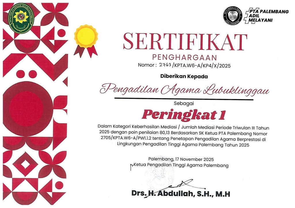 Sertifikat Penghargaan Triwulan III Pengadilan Agama Lubuk Linggau_1.jpg